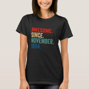 Camiseta 28 anos 28 anos Aniversário incrível desde novembr