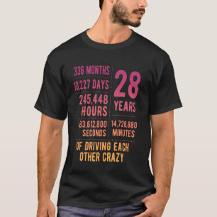 Camiseta 28 Anos Casados Engraçado 28º Aniversário de Casam