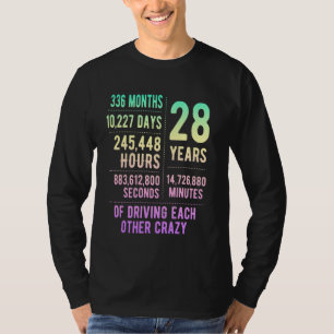 Camiseta 28 Anos Casados Engraçado 28 Anos De Casamento