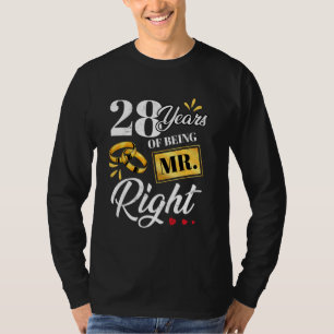 Camiseta 28 Anos De Ser O Sr. Certo Engraçado Casal Casando