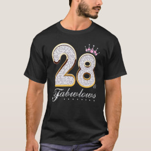 Camiseta 28 e Fabuloso Diamante C de Aniversário, 28 anos