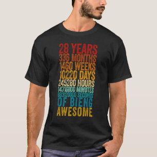 Camiseta 28.o Aniversário, 28 anos