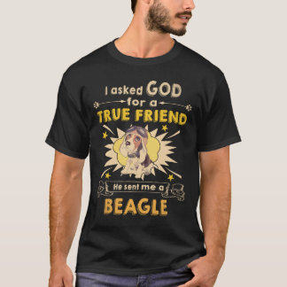 Camiseta 28 Perguntou a Deus - Amigo Verdadeiro - Um Beagle