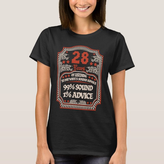 Camiseta 28th Wedding Anniversary For Him  Man Husband (Frente)