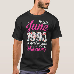 Camiseta 29º Aniversário Impressionante Desde junho de 1993