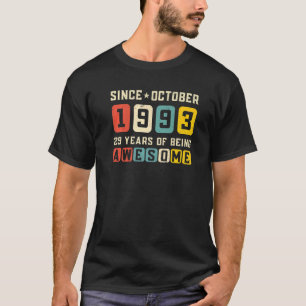Camiseta 29º Aniversário Impressionante Desde outubro de 19