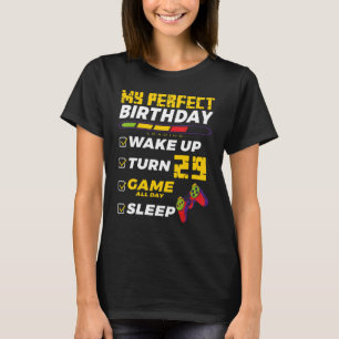 Camiseta 29.ª Festa de aniversário Perfeita Para Jogador De