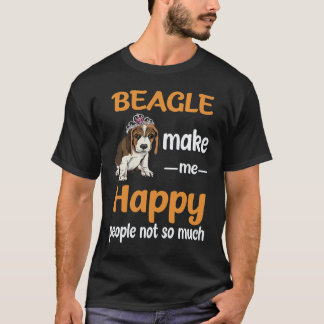 Camiseta 29 Beagle Me Faz Feliz Pessoas Não Tanto Beagle