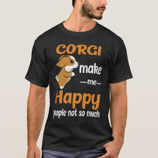 Camiseta 29 Corgi Me Faz Feliz Pessoas Não Tanto Corgi