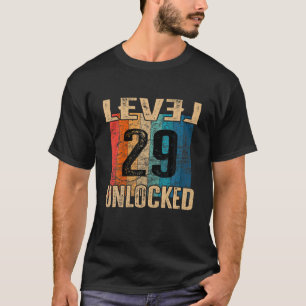 Camiseta 29.o aniversário Nível de colheita da vinheta dest