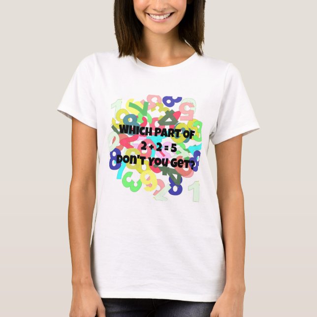 Camiseta 2 + 2 Igual a 5 T-shirt feminina (Frente)