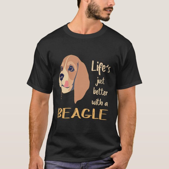 Camiseta 2 A Vida é Melhor Com Um Beagle (Frente)