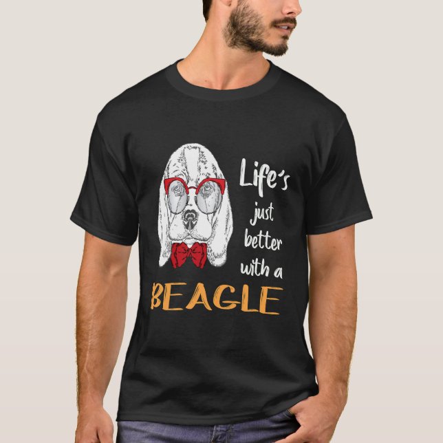 Camiseta 2 A Vida é Melhor Com Um Beagle (Frente)