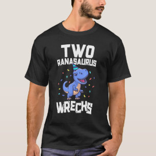 Camiseta 2 Anos De Festa de aniversário Dinossauro segundo