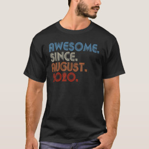 Camiseta 2 Anos De Idade Incrível Desde Agosto De 2020, seg