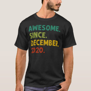 Camiseta 2 anos de idade incrível desde dezembro de 2020 se