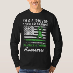 Camiseta 2 anos de vida livre de Canceres, sem Linfoma Hodg