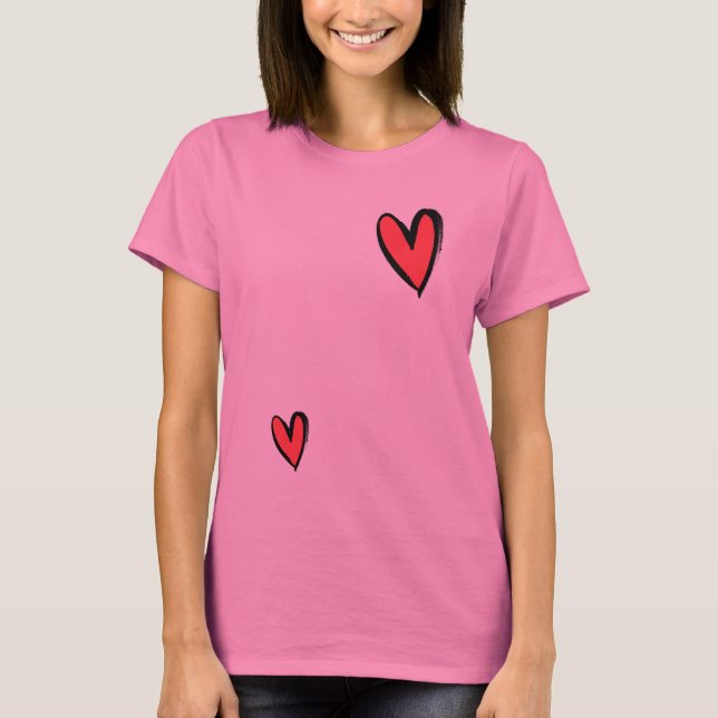 Camiseta 2 Corações numa embalagem (Frente)