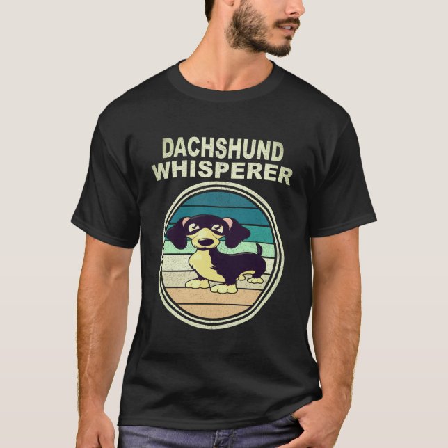 Camiseta 2 Dachshund Murmurador Antigo (Frente)