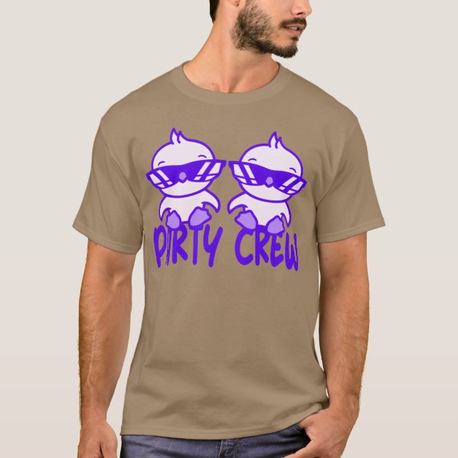 Camiseta 2 Duck Chick Birds Party Animals Creweam Friends g (Frente)