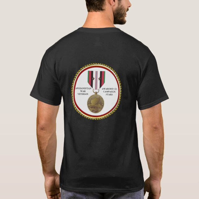 CAMISETA 2 ESTRELAS DE CAMPANHA AFEGANISTÃO WAR VETERAN (Verso)