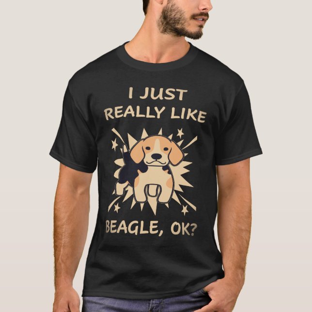 Camiseta 2 Eu Apenas Gosto Muito de Beagle (Frente)