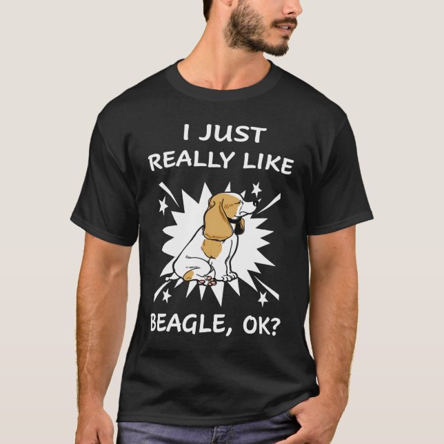Camiseta 2 Eu Apenas Gosto Muito de Beagle (Frente)