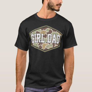 Camiseta (2 Lados) Camo Pai de Menina Camuflagem Pai de Men