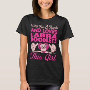 Camiseta 2 polegares e ama Labradoodle essa garota