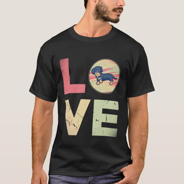 Camiseta 2 Presentes de Mãe de Cachorro Dachshund retrô vin (Frente)