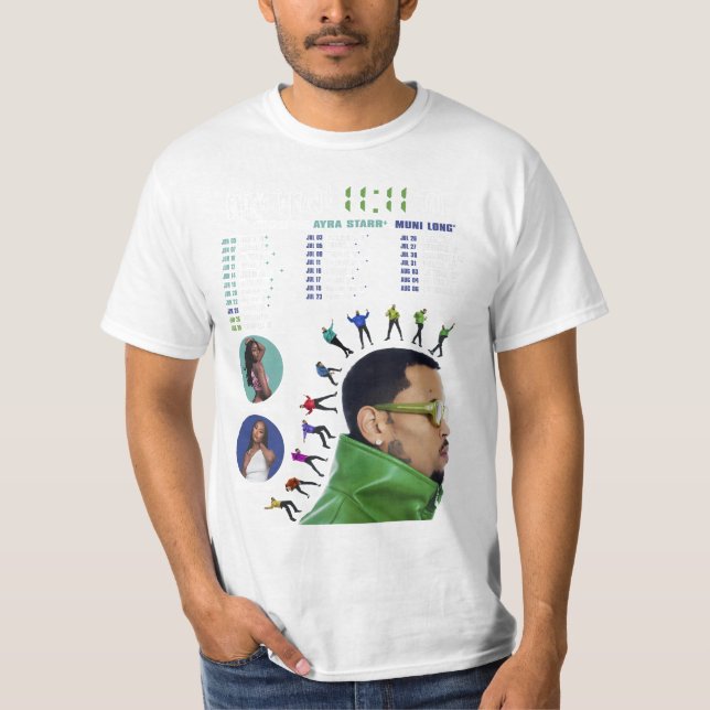 Camiseta 2 Sided Chris 1111 Tour 2024 T-shirt Brown 2024 (Frente)