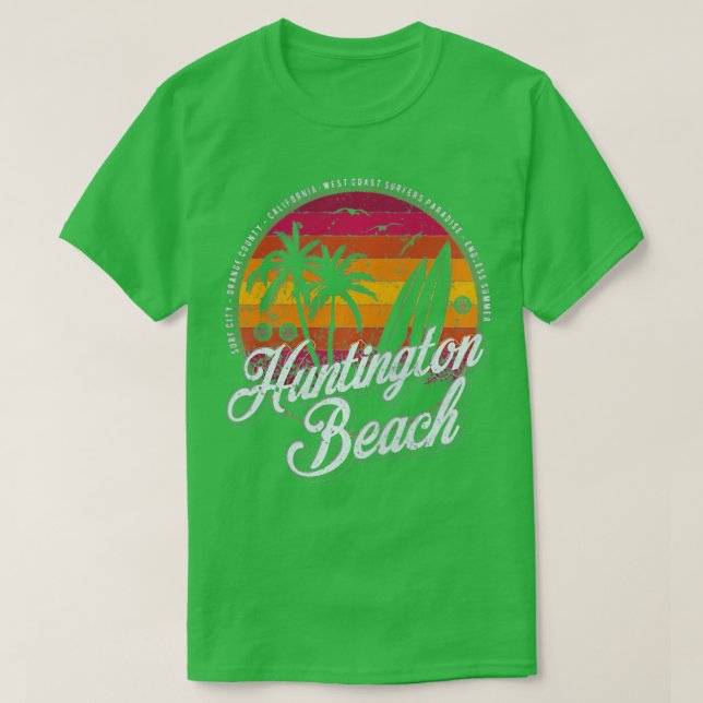 Camiseta 2 Sided Huntington Beach Surf City California Vint (Frente do Design)