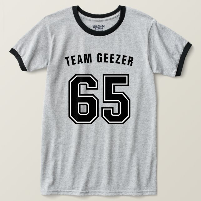 Camiseta 2 Sided Number 65 Ringer (Frente do Design)