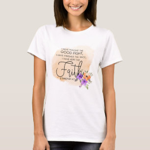 Camiseta 2 Timothy 4:7 - Eu mantive a fé Peach
