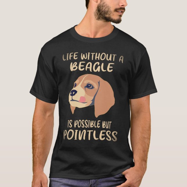 Camiseta 2 Vida Sem Um Beagle (Frente)