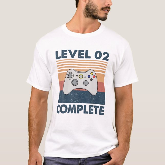 Camiseta 2 Year Wedding Anniversary For Him Her Level 2 Com (Frente)