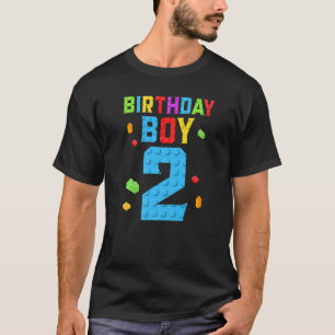 Camiseta 2 Years Old Birthday Boy Blocks Building Boys Kid