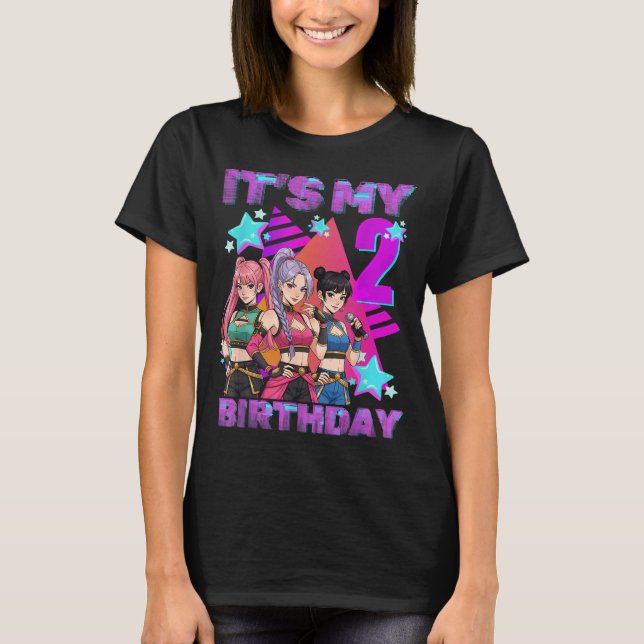 Camiseta 2 Years Old Birthday K P Kids 2nd Birthday Girls K (Frente)