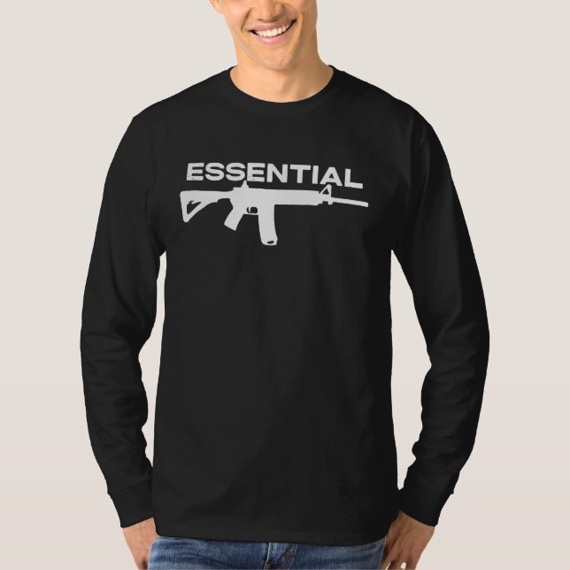 Camiseta 2A 2nd Amendment  Essential AR15  Pro Gun (Frente)