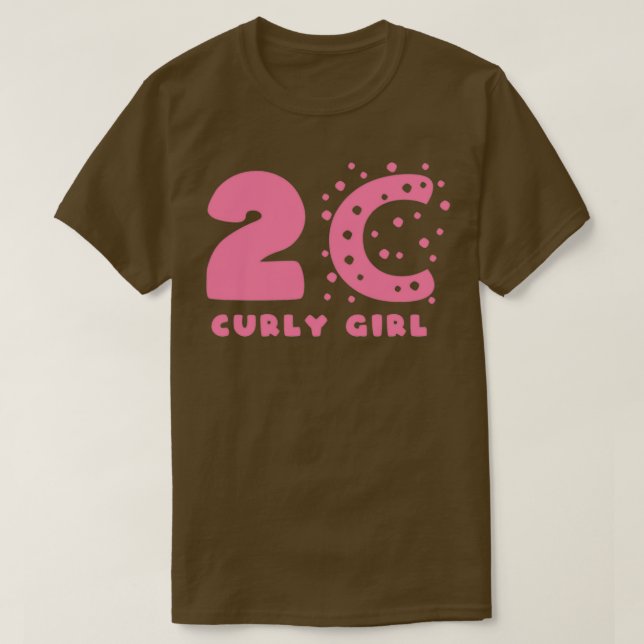Camiseta 2C Estilos De Cabelo De Rapariga Curva (Frente do Design)