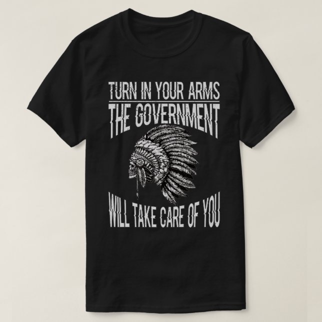 Camiseta 2nd Amendment Gun Rights Support  Native American  (Frente do Design)