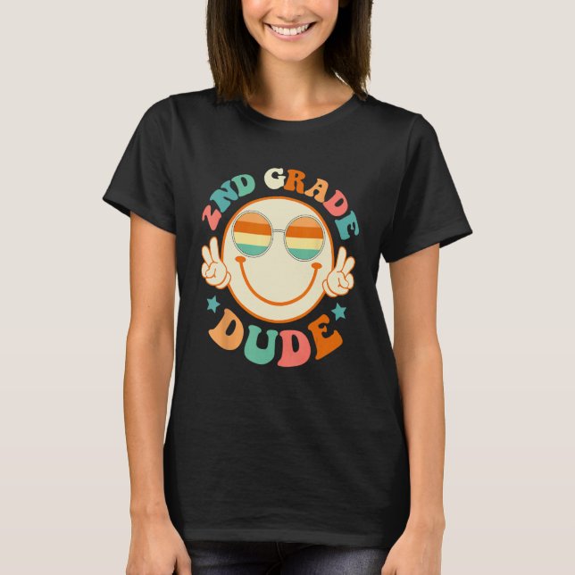 Camiseta 2nd Grade Dude Happy Face First Day Back To School (Frente)