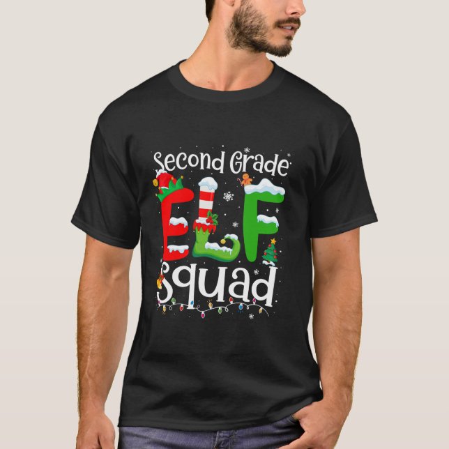 Camiseta 2nd Grade Elf Squad Xmas Funny Christmas Second Gr (Frente)