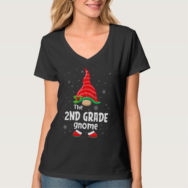 Camiseta 2nd Grade Gnome Matching Family Group Christmas Pa (Frente)