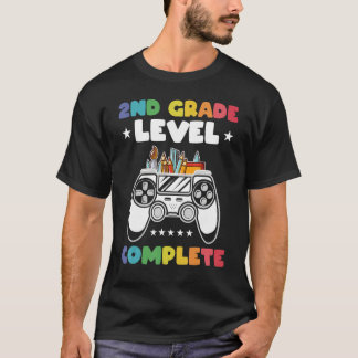 Camiseta 2nd Grade Level Complete Kids Gamer Game Controlle