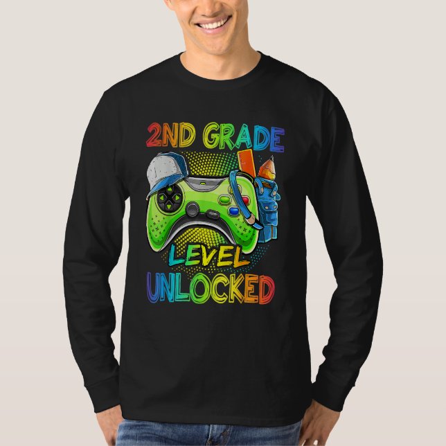 Camiseta 2nd Grade Level Unlocked Video Game Back To School (Frente)