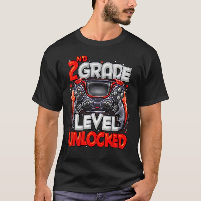 Camiseta 2nd Grade Level Unlocked Video Game Back To School (Frente)