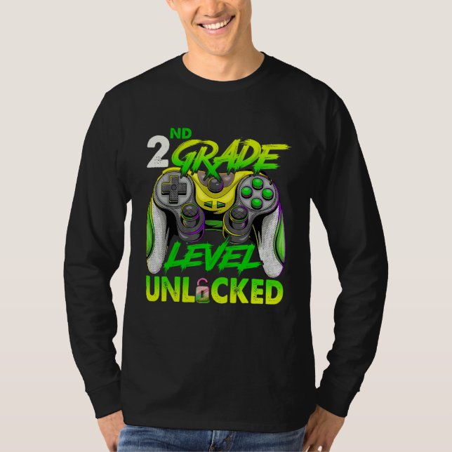 Camiseta 2nd Grade Level Unlocked Video Game Back to School (Frente)