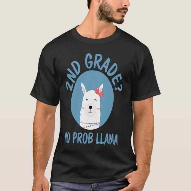 Camiseta 2nd Grade Llama  Teacher Student Back To School (Frente)