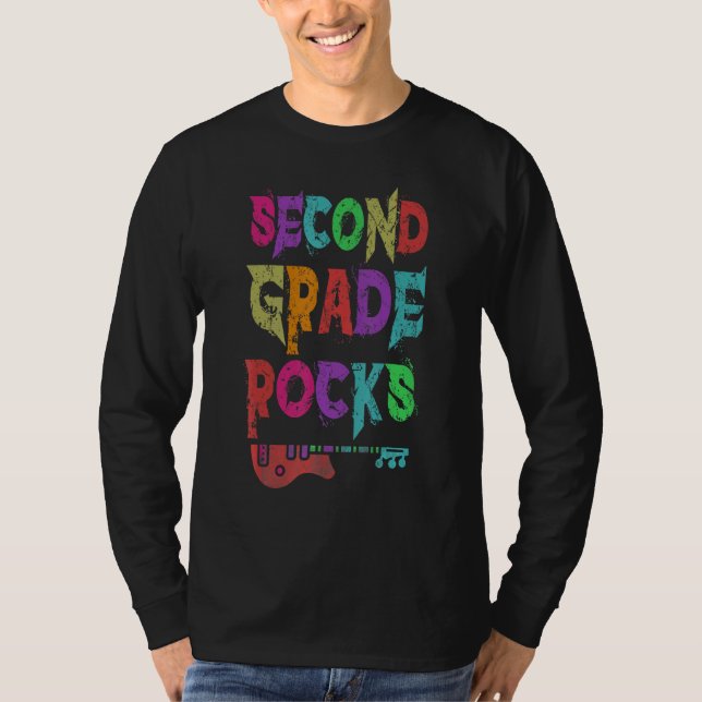 Camiseta 2nd Grade Rocks Student Teacher Rocking Third Grad (Frente)